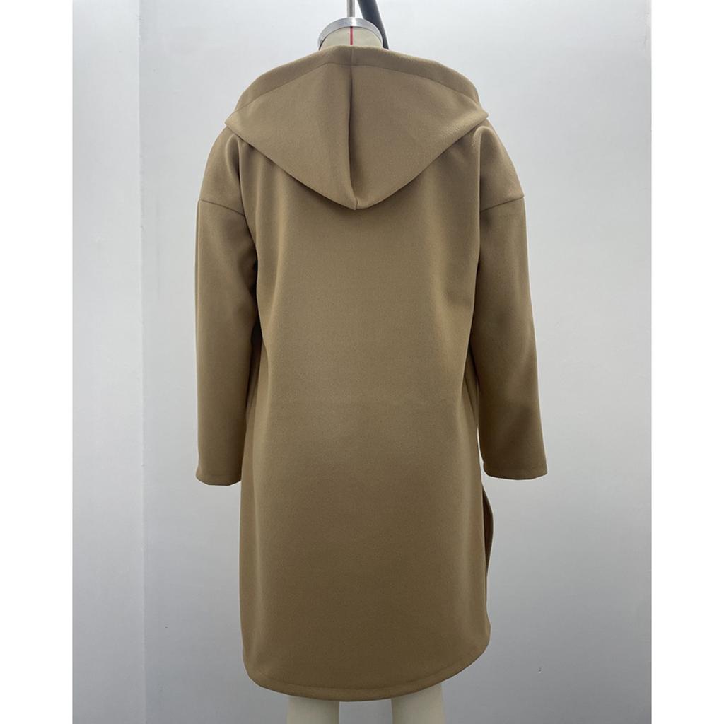 Fall Winter Women's Oversized Long Sleeve Hooded Mid-length Cardigan Coat Casual Fashion Outerwear for Women
