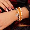 2Pcs/Set Halloween Pumpkin Spider Bracelets For Women Men Cute Cat Bat Ghost Couple Bangles Crystal Beads Bracelets Jewelry Gift