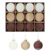 Velvet Christmas Flocked Ball Ornaments, 8cm, Set of 12 – Tree Decorations