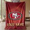 San Francisco 49ers Benutzerdefinierte Flanell-Kuscheldecke Drucken Sie Ihren Namen Text Weiche Warme Decke Weihnachtsgeschenk