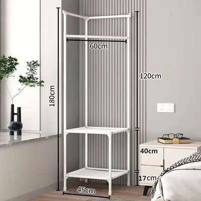 Corner Coat Rack with Storage Simple Hall Tree with Hanging Rod Anti-toppling Devices Freestanding Clothes Rack Shoes Shelf Orga