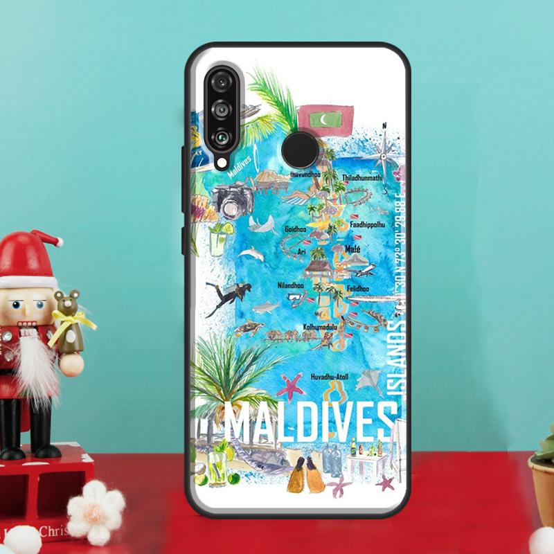 Maldives Passport For Huawei Nova 9 10 SE 12i 11i 8i 12s Y90 Y60 Y70 Y72 Y61 Y91 P20 P40 P30 Lite P60 Pro Case