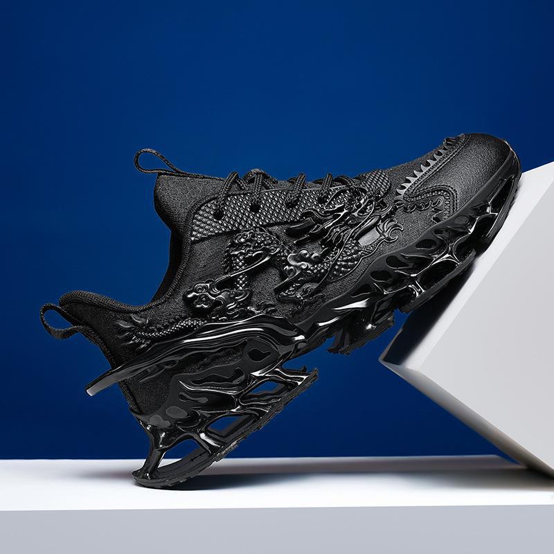 

Чоловічі кросівки Blade KPU Dragon Carved Ice Silk Mesh - модні повсякденні спортивні кросівки великого розміру 2025 року. 46 чорний