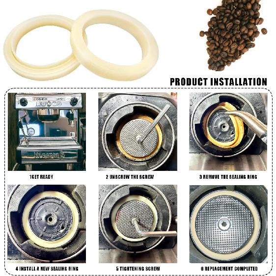 2PCS 54mm Silicone Steam Ring for Breville Espresso Machine 878/870/860/880/810/840/450/500 and Sage 880/878/875/870/810/500, BPA-Free Grouphead