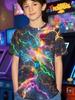 Pigment Pattern T-Shirt for Kids Colorful 3D Printed T-Shirts Summer Casual Streetwear Loose Tops Round Neck Short Sleeve Tees