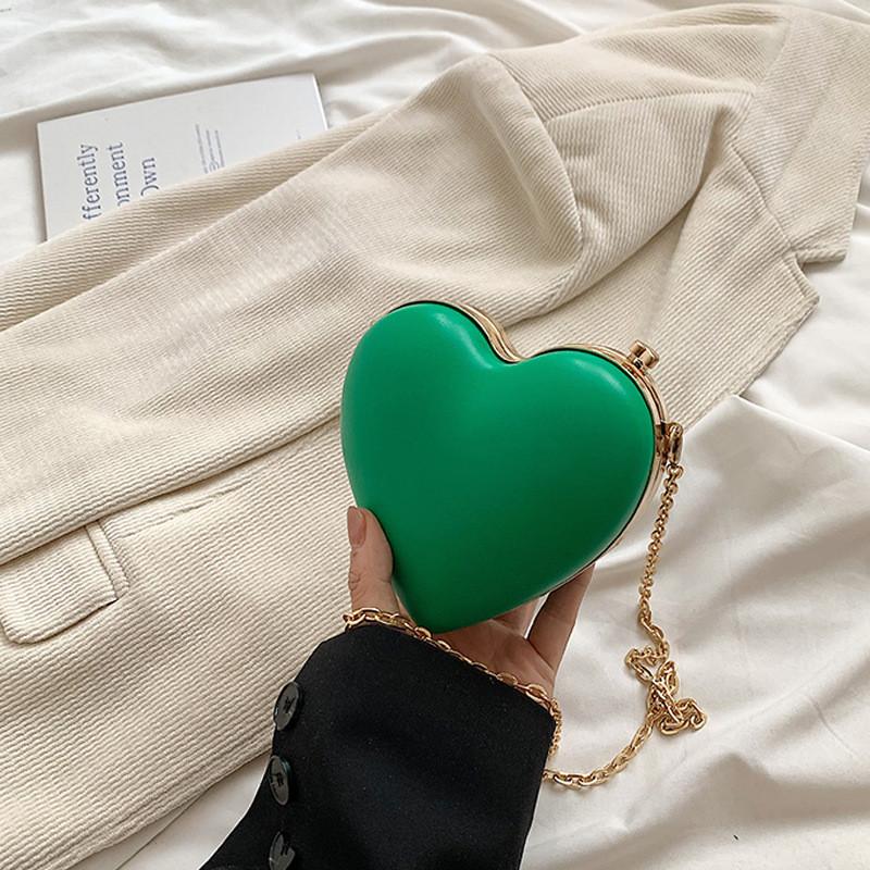 Chic Heart-shaped Crossbody Bag Trendy Street Style 2024 New Women's Fashion