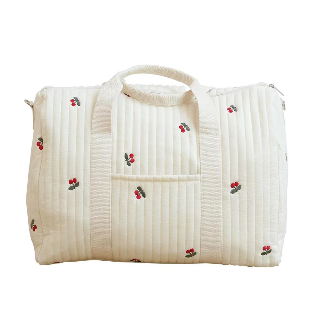 Portable Boston Embroidery Travel Bag - Large Capacity, Lightweight, Messenger Style