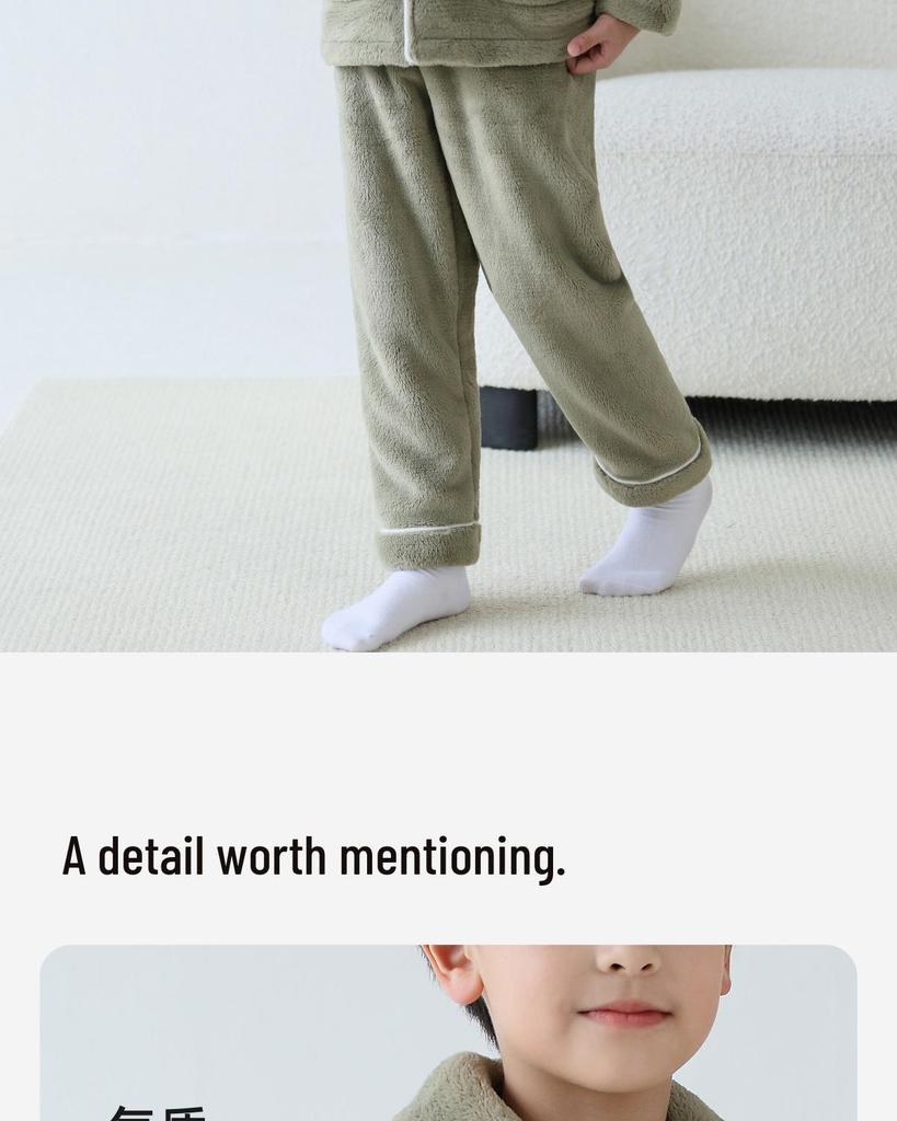 Fall/Winter Boys' Coral Fleece Pajamas: 2025 Thick Flannel Homewear for Kids