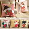 Christmas Stocking  Holiday Cushion Cover Pillowcase Antidustmite Living Room Sofa Decor Cushion Room