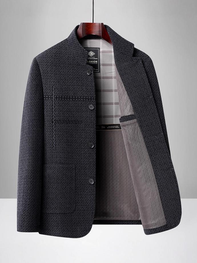 2025 Men's Trendy Stand Collar Jacket: Slim Fit Business Casual Suit for Spring and Autumn