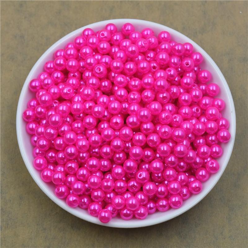 6Mm Straight Hole Round Abs Imitation Pearl Clothing Accessories Double Hole Environmentally Friendly Plastic Beads Fake Pearl