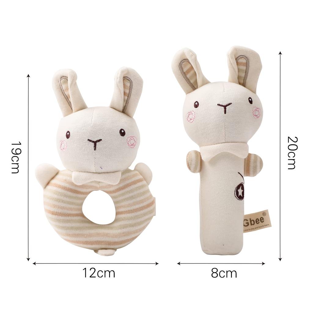 Promise Babe Ring-Ring Stick Rattle Toy, Baby Cloth Toy, Rattle, Organic Cotton, Baby Gift, Educational Toy, Newborn, Child, Baby Gift