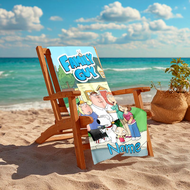 Personalized Customized Proof Beach Towel with Family Guy  Pattern - Soft, Absorbent, Quick-drying, Perfect Swimming, Camping&bathing