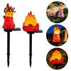 Kabellose Solarlichter für Wege, Flammen-Gartenlicht, Wasserdichte LED-Fackel mit Erdspieß, Camping-Atmosphäre, Hofdekoration, Outdoor-Lagerfeuer