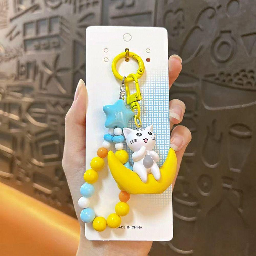 White Gray Simulated Cat Doll Soft Furry Stuffed Cat Keychain Kitten Plush Toy  Handbag Schoolbag