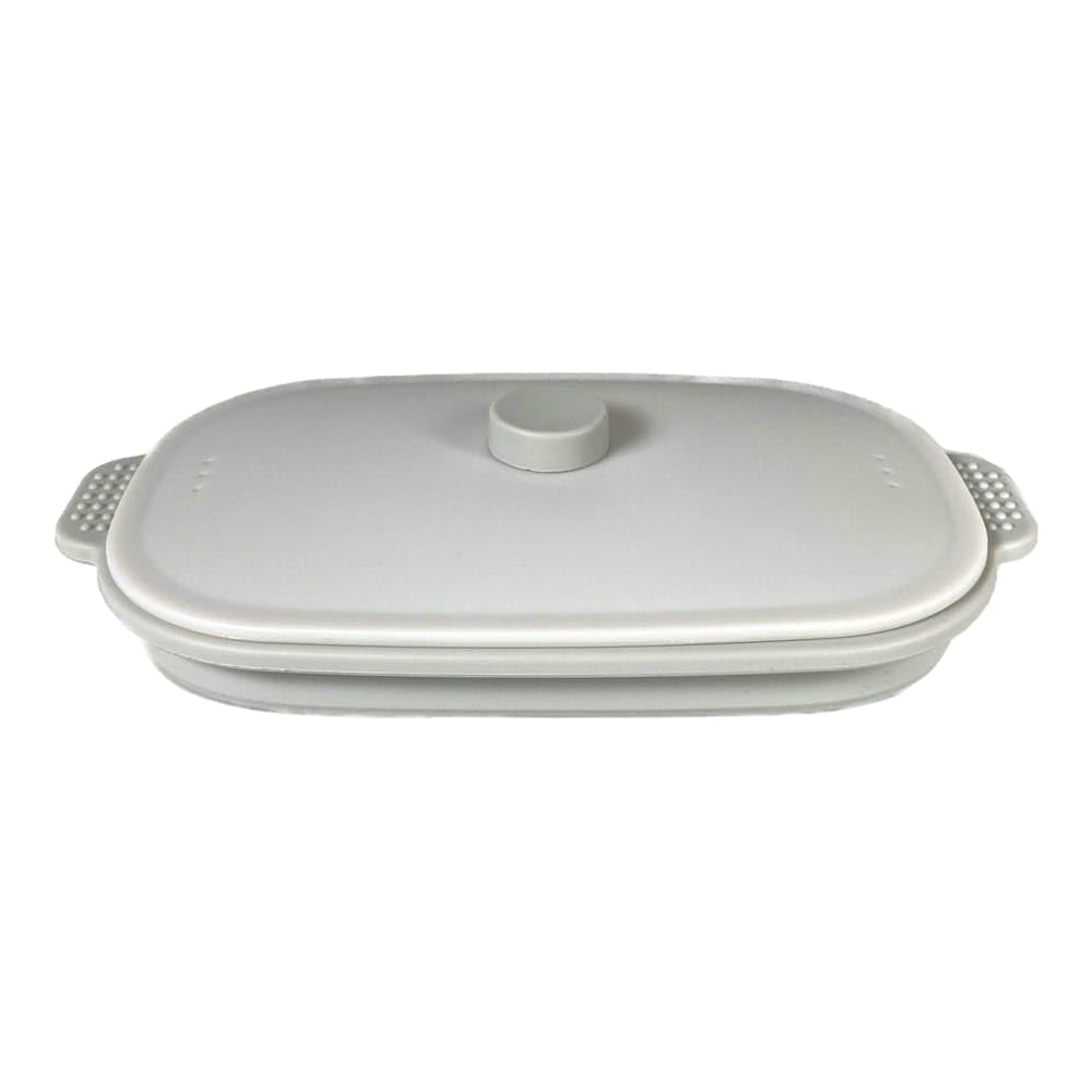 Cainz Microwave Easy to Use in the Silicone Easy to Microwave and Dishwasher Recipes Easy Microwave Cookware Cooker, Square, Gray, Microwave, Steamer,