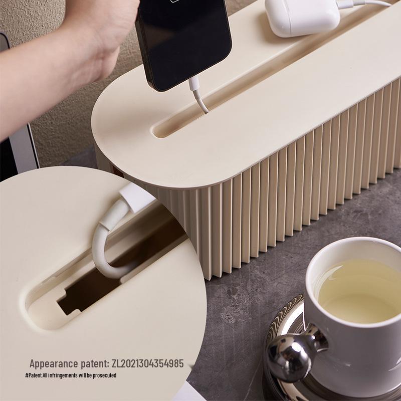 Desktop Cable Management Box: Power Strip & Wire Organizer Cover