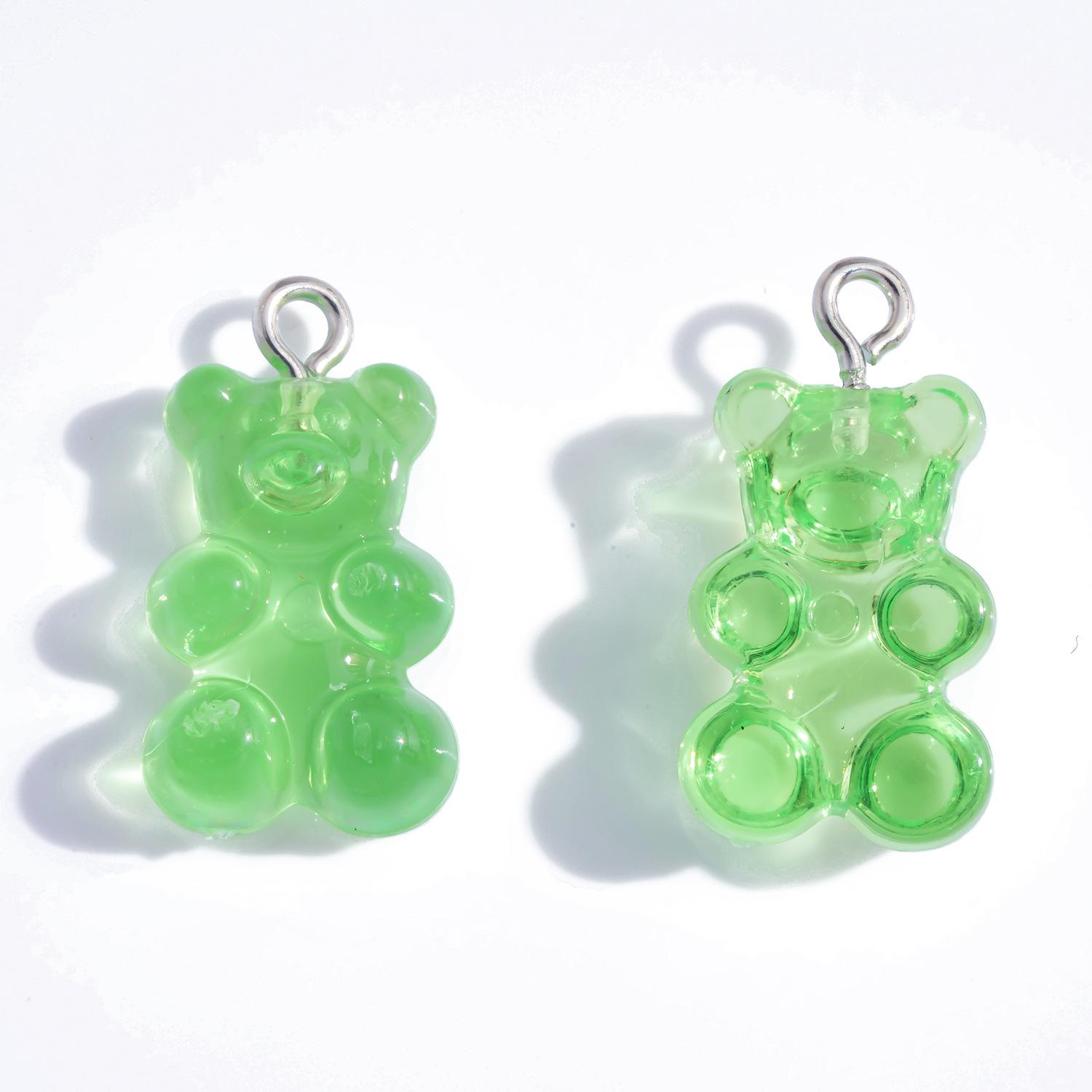 

Colorful Transparent Bear Resin Pendant for DIY Jewelry and Keychains