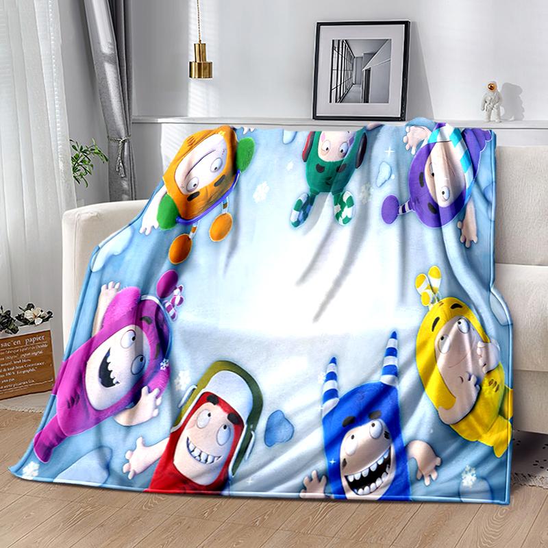 1pz Coperta Stampa Oddbods, Coperta Leggera per Divano, Letto - Morbida e Calda, Regalo per Tutte le Stagioni come Natale, Halloween