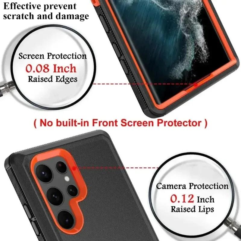 Heavy Duty Defender Series Otther Armor Box Case for Samsung S25 Ultra Plus FE S24 S23 S22 S21 S20 Protect Rugged Cover with Box For Iphone 17 16 Pro