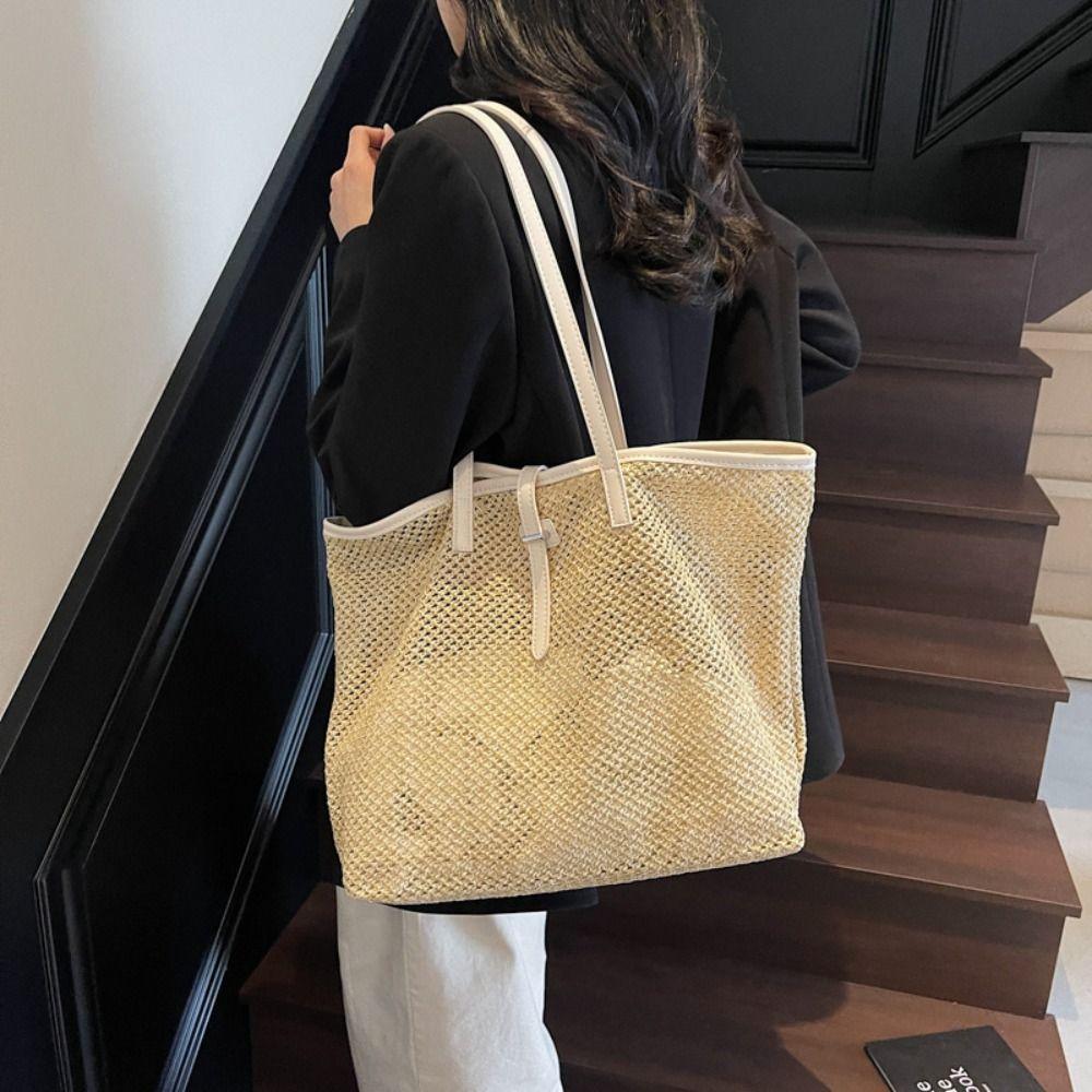 Boho Woven Straw Bag Beach Shoulder Bags Ins Straw Tote Bag  for Ladies/Girls