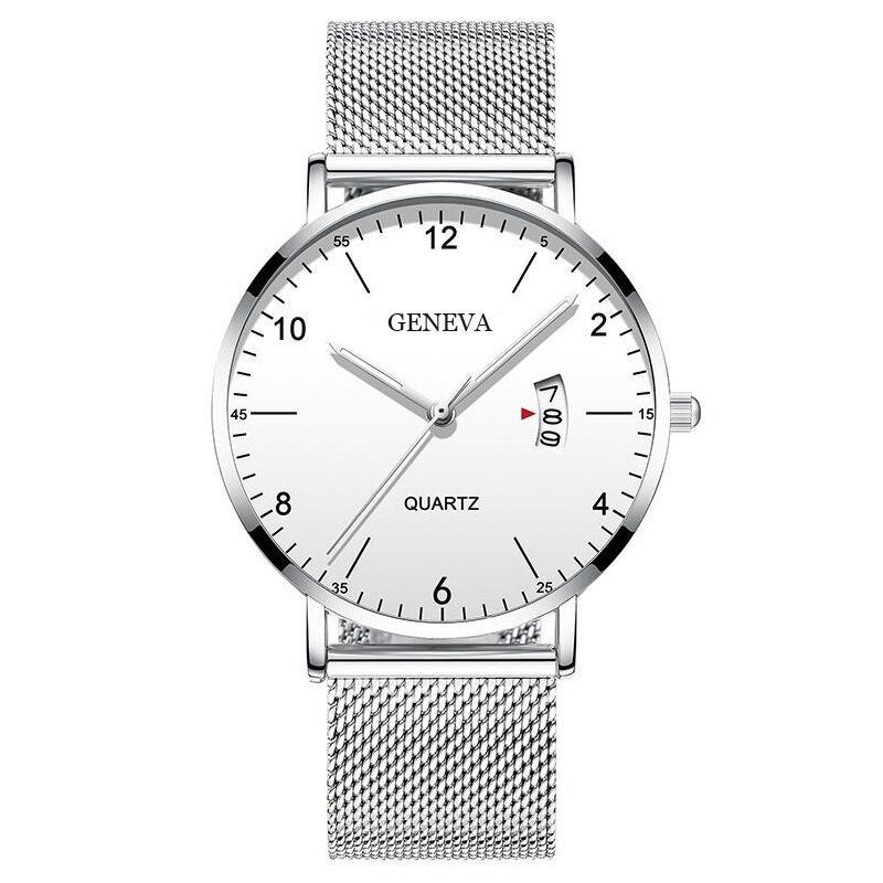 

Модные мужские часы, лучший бренд, роскошные кварцевые часы из нержавеющей стали для мужчин, простые ультратонкие мужские деловые наручные часы, подарок серебряный