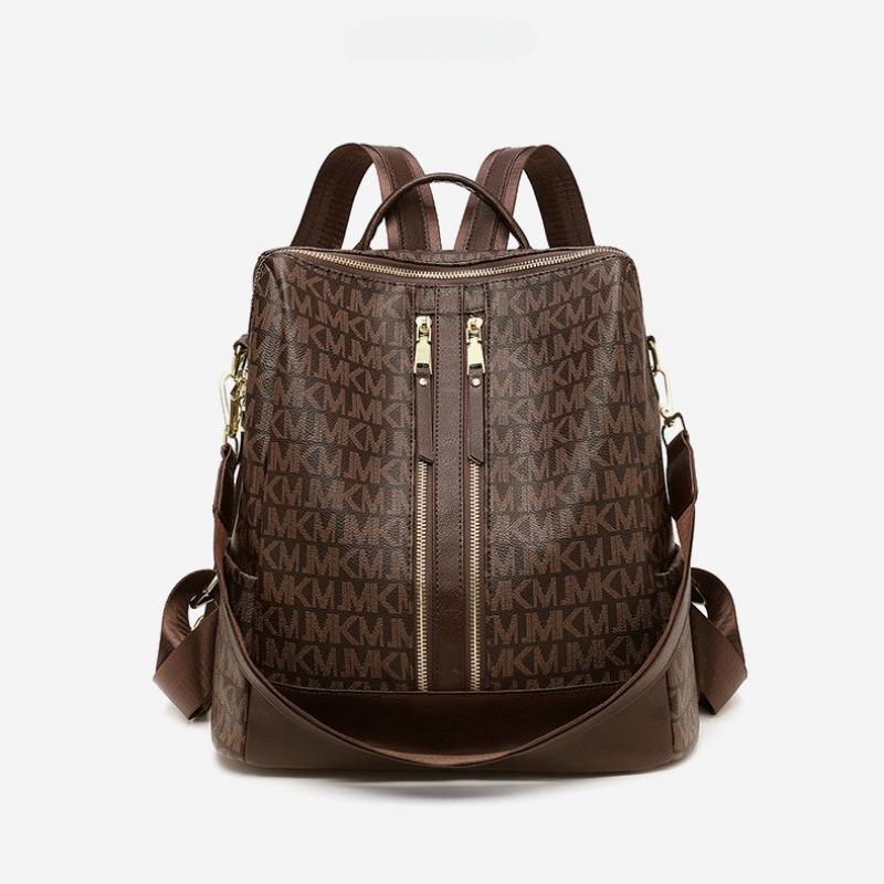 

CHALLEN весенне-летние новые продукты, европейский и американский ретро-рюкзак с принтом, женский многофункциональный рюкзак большой емкости, сумка на плечо M коричневый