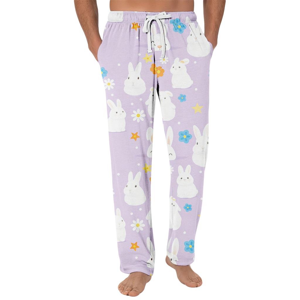 Pantalones de Pijama a Rayas Ropa de Dormir Casual Cordón Cintura Elástica Pantalones Cómodos Rectos Yoga Pantalones Sueltos