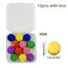 6/12PCS Korea Traditional Play Game Gonggi Jack Stone Pebbles Set Box Exercise Colorful Fun Stress Relief Toy