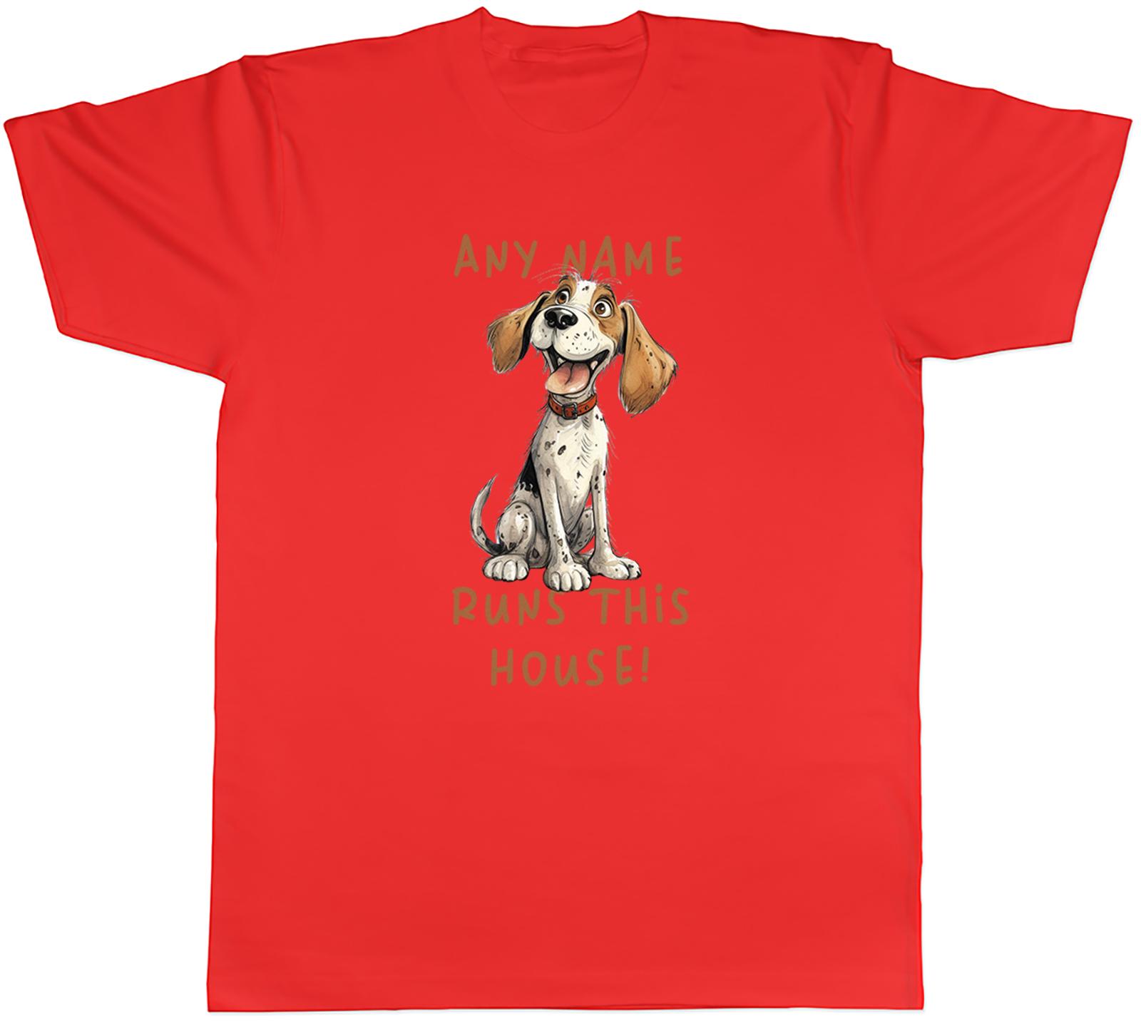 Personalised Name Runs This House Beagle Pet Dog Unisexs TShirt Tee Gift Top S