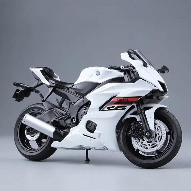 WELLY 1/12 Yamaha YZF-R6 Alloy Motorcycle Model Diecast Toy Cars Toys Racing Car Models for Childrens Vehicles Collection Gifts