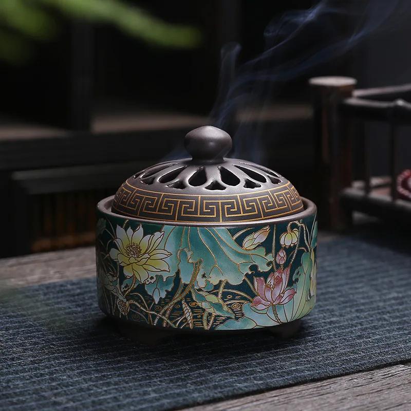 Bruciatore di Incenso Smalto Cloisonné Antico Opere d'Arte Decorazioni Design Creativo Uso Domestico Interni Raffinati Lore dell'Incenso Smalto Colorato Bruciatore di Incenso