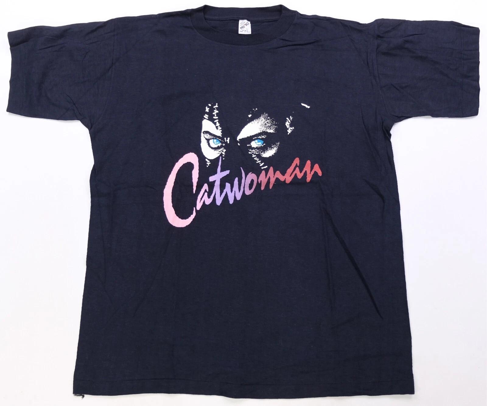 Rare Vintage PRO ACE Catwoman DC Comics Batman Superhero T Shirt 90s Black SZ L 2XL