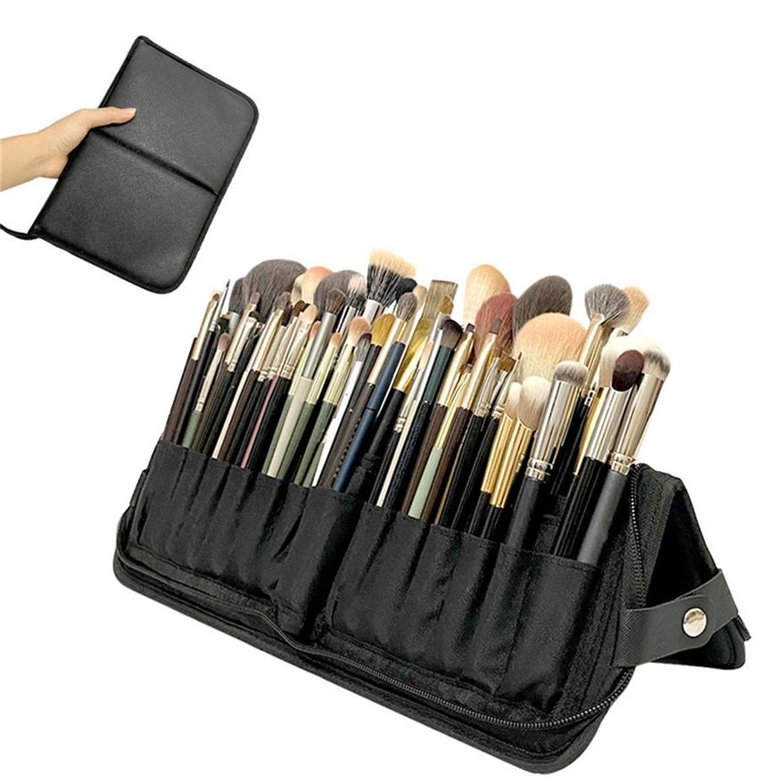 Zipper Large Capacity Folding Cosmetic Brush Storage Bag