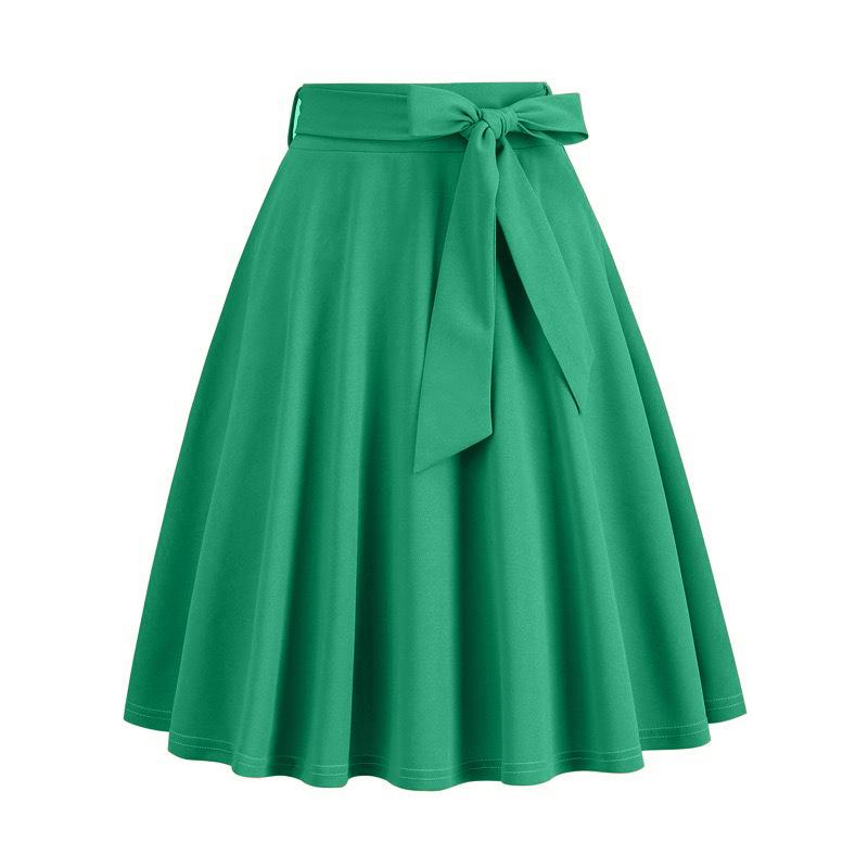 European & American Barbie Pink Plaid High-Waisted Midi Skirt - Cute, Sweet, Large-Swing A-Line.