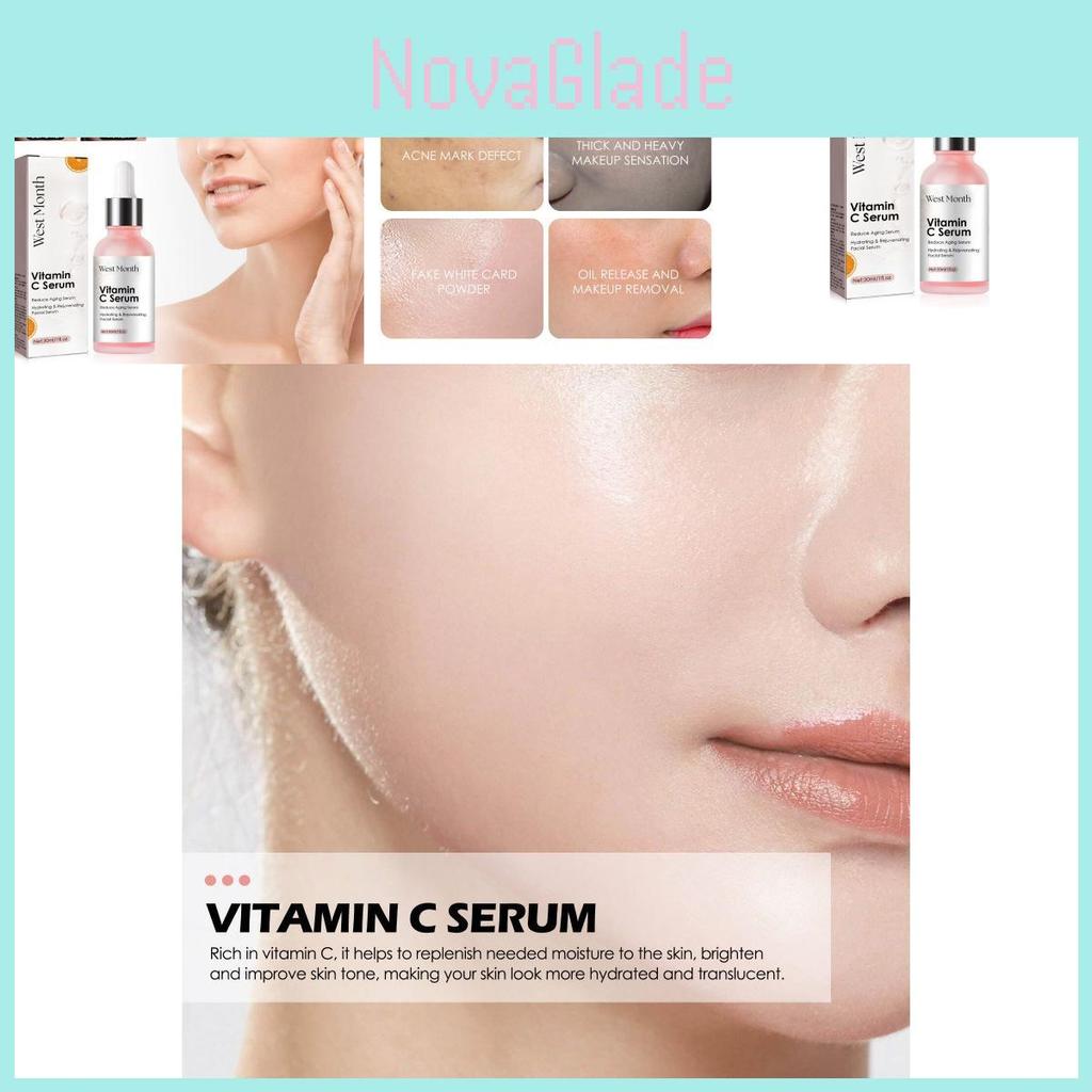 West Month Vitamin C Facial Serum Hydrating Moisturizing Brightening Anti-aging Essence 30ml