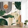 Geometric Nature Shower Curtain: Embrace The Modern Design, Soft Fabric, And Earthy Vibes For Your Stylish Bathroom