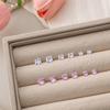 Niche Simple Square Round Super Flash Zircon Stud Earrings, Exquisite And Small Design, Fresh And Sweet Stud Earrings For Women
