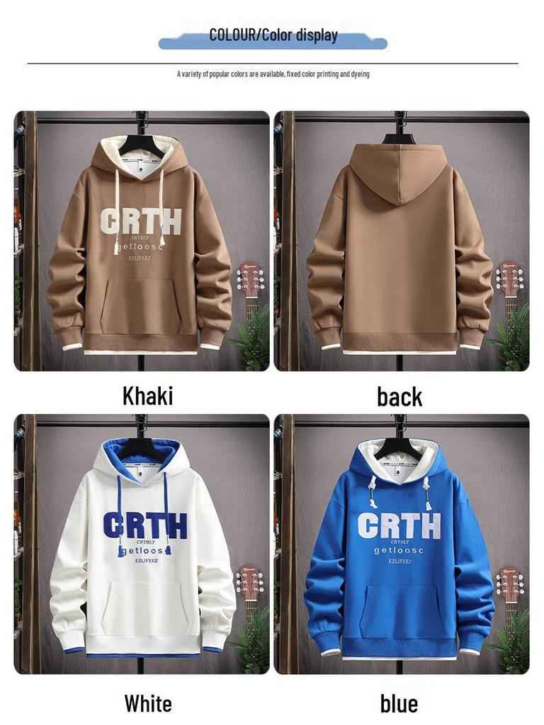 Teen Boys Plus Velvet Hooded Sweatshirt - Thick Winter Top for Junior and High School Students