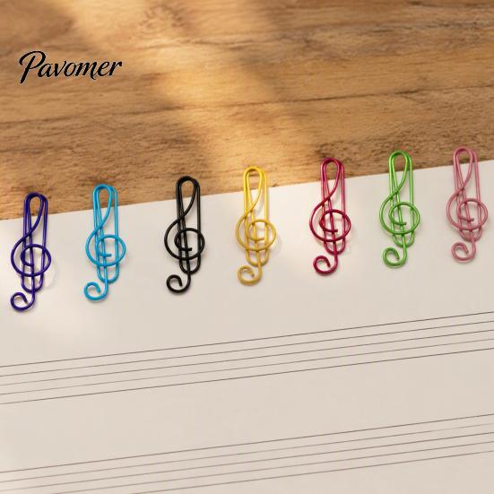 Artistic Paper Holders Musical Note Clips, Colorful Metal Treble Clef Decorative Portable Desktop Storage Fasteners, Creative Bookmarks for