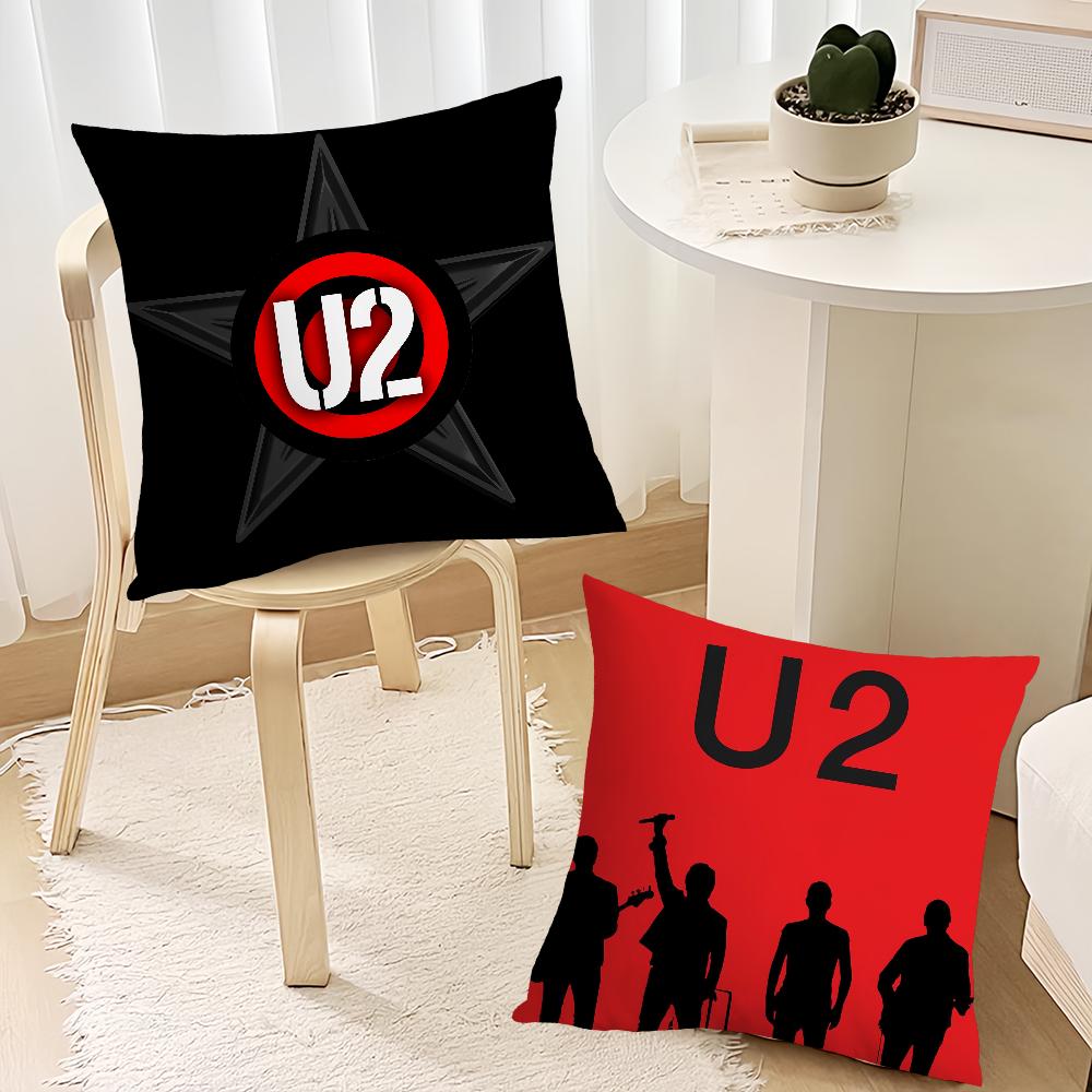 Rock U-U2 Band Music Pillow Case Sofa Living Room Bedroom Headboard Backrest Cushion Square Cushion Nap Time