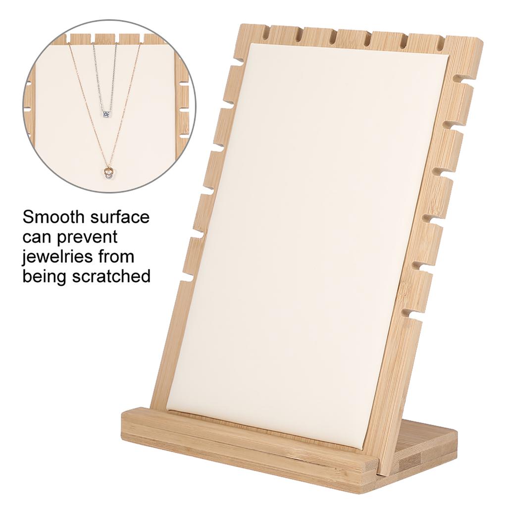 Wood Necklace Bracelet Pendant Jewelry Organizer Display Holder Stand Rack(White)