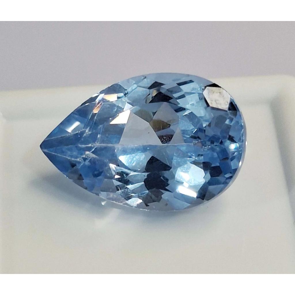 Aquamarine Sky Blue Natural 10-12 Ct Pear Cut Beautiful Certified Gemstone