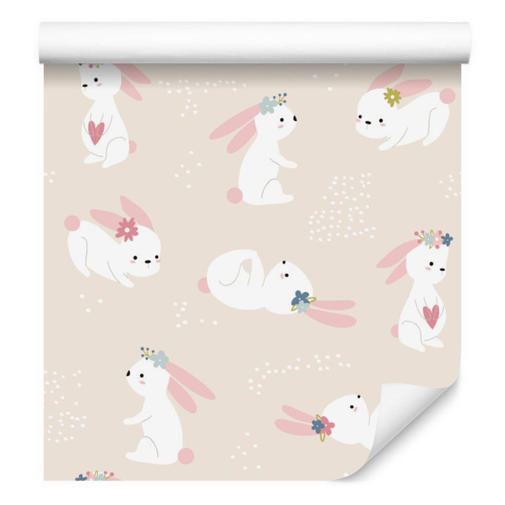 Rabbits Hearts Wallpaper for Living Room and Bedroom 50x1000