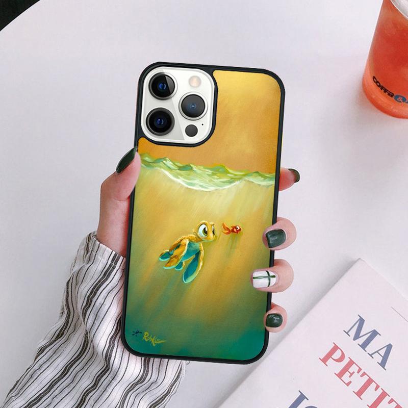 Cartoon Sea Turtle Tortoise Phone Case For iPhone 17 Air 14 13 12 16Pro Max 15 11 Plus Max Cover Shell coque