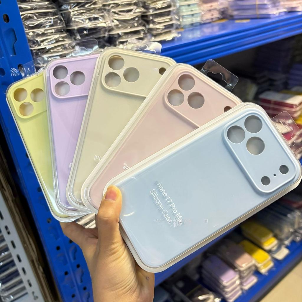 Original 1:1 Liquid Silicone Phone Case For iPhone 17 Pro Max 16 15 14 13 12 Pro Candy Color Anti-drop Camera Full-protect Cover