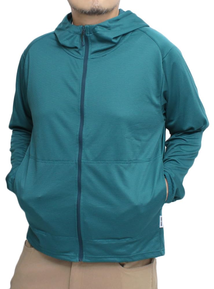 

One Colors FIRST DOWN Men s Hoodie, Plus Size, Lightweight, Moisture-Wicking, Quick-Drying, Stretch, Stand-Up Blouson, Size 5L, Blue-Green (Hoodie)