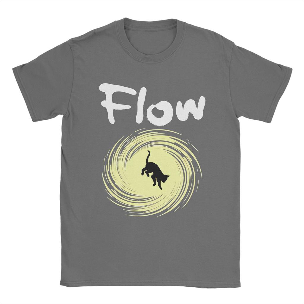 Men's T-Shirt Flowing Movie Cat Leisure Pure Cotton Tee Short Sleeve Cartoon Animated Movie T Shirts Crewneck Clothing Adult