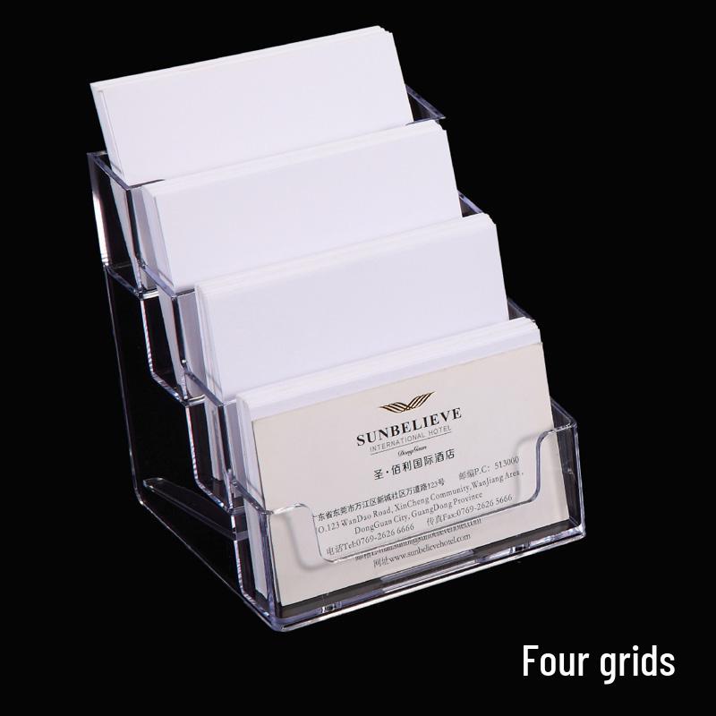 Transparent Lockable Business Card Holder - Large Capacity Desktop Storage Box
