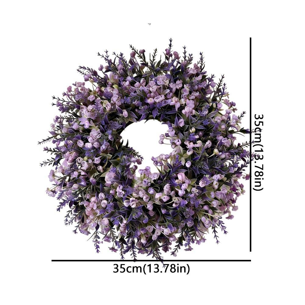 Lifelike Artificial Lavender Wreath Vivid Colors Fake Flower Wreath Spring Wreath  Wall Hanging